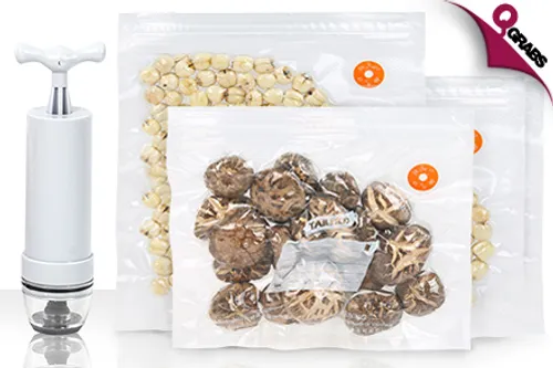 From QR59 Save Space with Food Grade Vacuum Bags - Comes with a Suction Pump! (Up to QR198 Value)